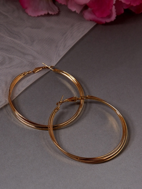 

ZeroKaata Gold-Toned Handcrafted Circular Hoop Earrings