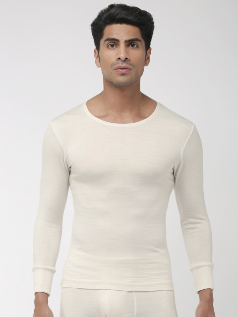 

Park Avenue Men White Solid Round Neck Thermal T-shirt PZGX00061