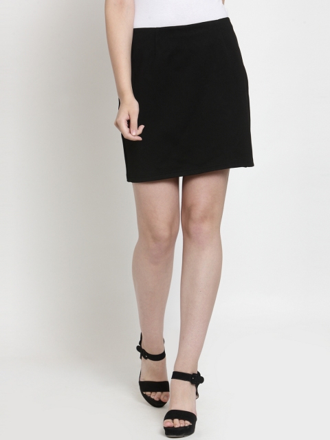 

DUDITI Women Black Solid Pencil Mini Skirt