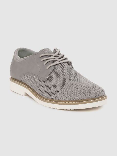 

United Colors of Benetton Men Grey Solid Derbys