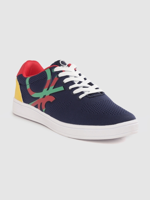 

United Colors of Benetton Men Navy Blue Printed Detail Sneakers
