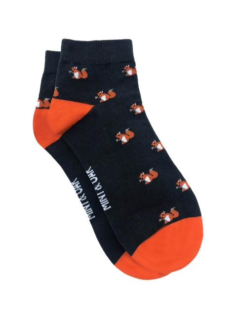 

Mint & Oak Men Grey & Orange Patterned Ankle-Length Socks