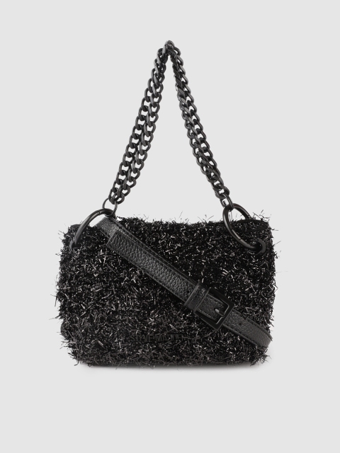 

Steve Madden Black Self Design Sling Bag