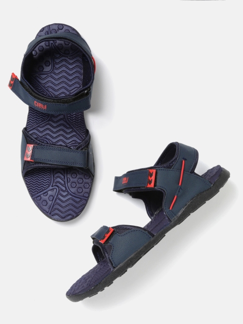 

Crew STREET Men Navy Blue Solid Sports Sandals