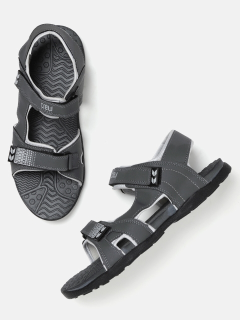 

Crew STREET Men Charcoal Grey Sports Sandals