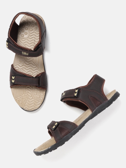 

Crew STREET Men Coffee Brown Solid Sports Sandals
