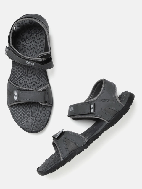 

Crew STREET Men Charcoal Grey Sports Sandals