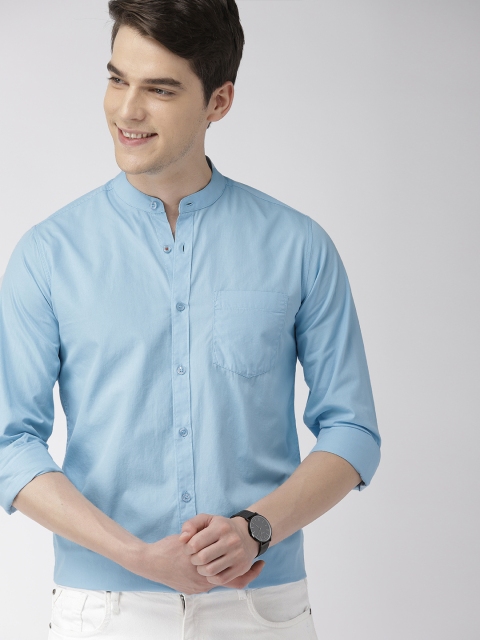 

Mast & Harbour Men Blue Regular Fit Solid Casual Shirt