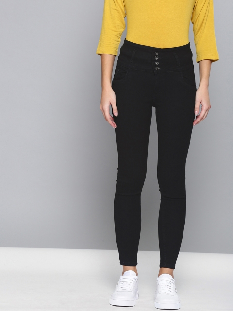 

High Star Women Black Slim Fit High-Rise Clean Look Stretchable Jeans