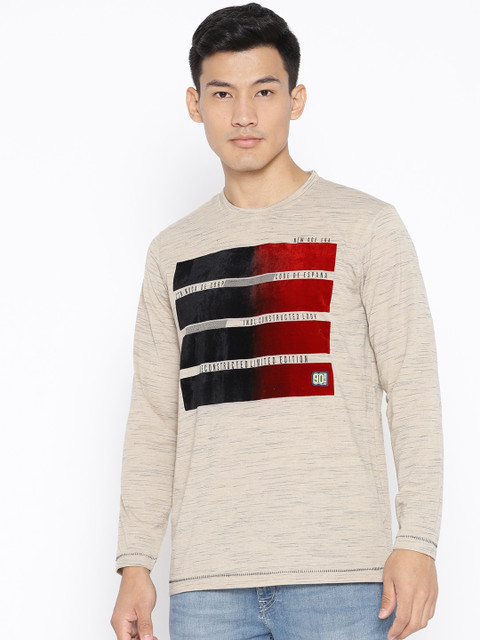 

Duke Stardust Men Beige Printed Round Neck T-shirt