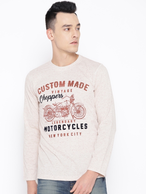 

Duke Stardust Men Peach-Coloured Printed Round Neck T-shirt