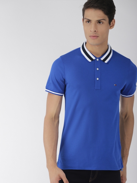 

Tommy Hilfiger Men Blue Solid Polo T-shirt