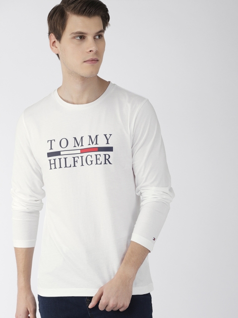 

Tommy Hilfiger Men White Printed Round Neck T-shirt