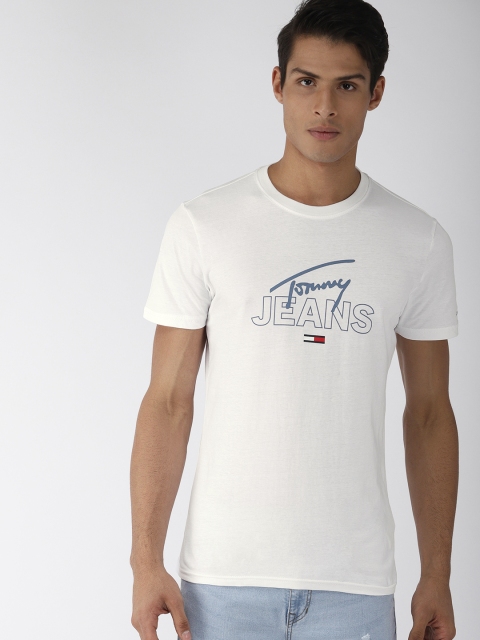 

Tommy Hilfiger Men White Printed Round Neck T-shirt