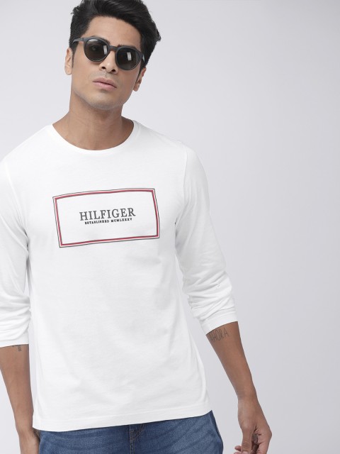

Tommy Hilfiger Men White Self Design Round Neck T-shirt
