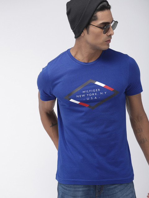 

Tommy Hilfiger Men Blue Solid Round Neck T-shirt