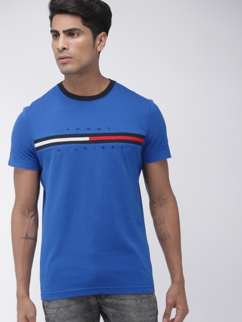 

Tommy Hilfiger Men Blue Embroidered Round Neck T-shirt