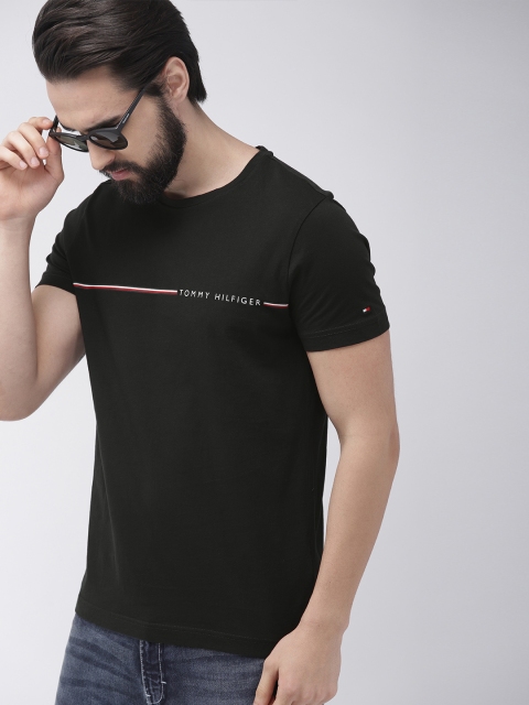 

Tommy Hilfiger Men Black Solid Round Neck T-shirt