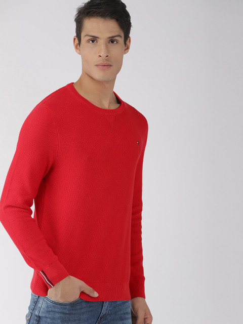 

Tommy Hilfiger Men Red Solid Sweater