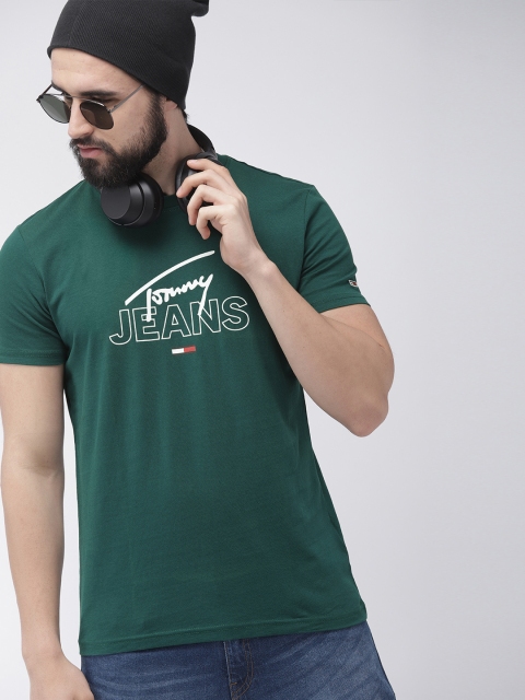 

Tommy Hilfiger Men Green Printed Round Neck T-shirt