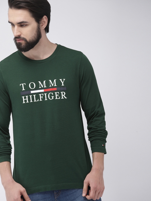 

Tommy Hilfiger Men Green Printed Round Neck T-shirt
