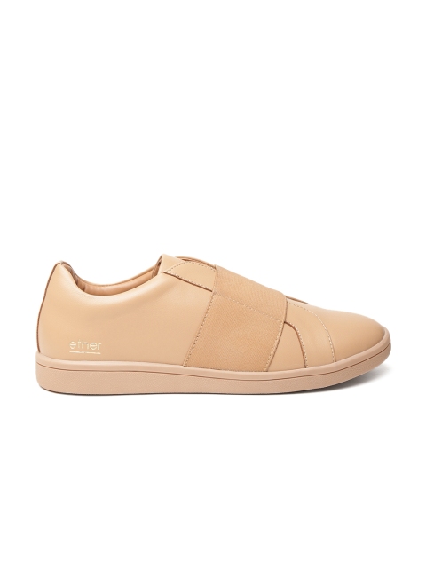 

ether Men Beige Slip-On Sneakers