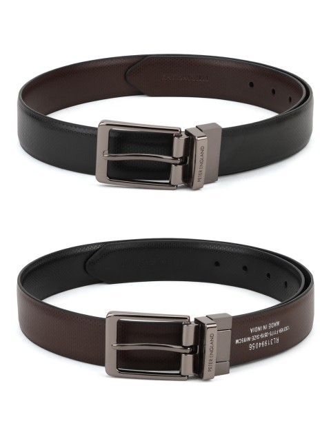 

Peter England Men Black & Brown Reversible Solid Belt