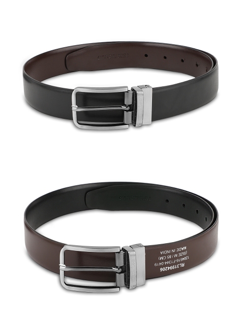 

Peter England Men Black & Brown Solid Reversible Belt