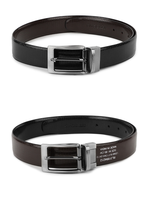 

Peter England Men Black & Brown Reversible Solid Belt