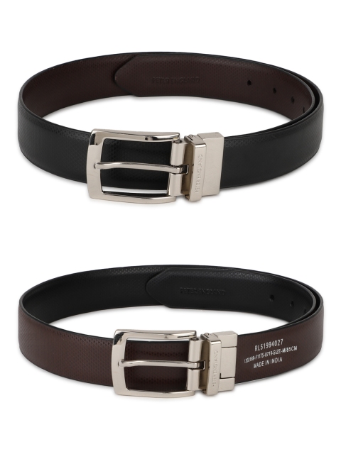 

Peter England Men Black & Brown Solid Reversible Belt