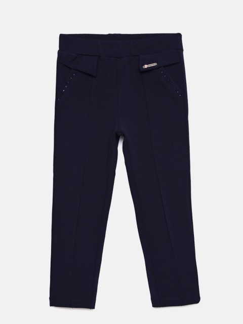 

Peppermint Girls Navy Blue Solid Jeggings