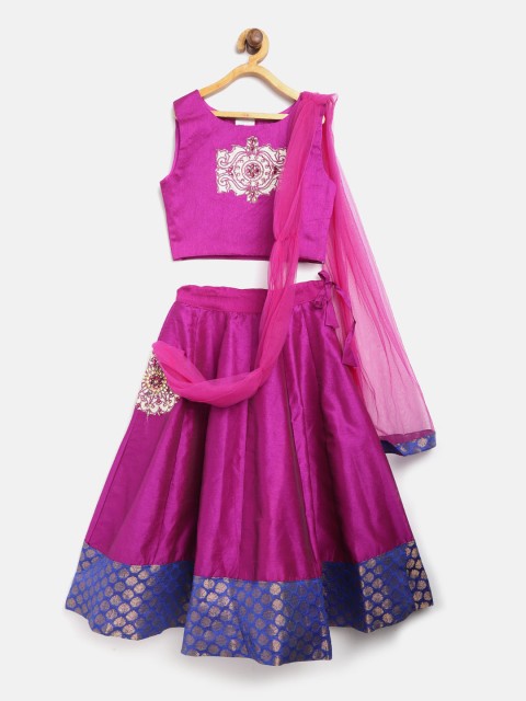 

612 league Girls Purple Ready to Wear Lehenga & Blouse with Dupatta