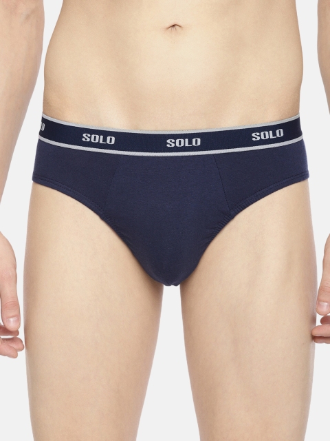 

SOLO Men Navy Blue Solid Briefs