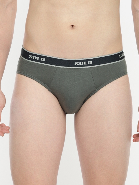 

SOLO Men Steel Grey Solid Brief
