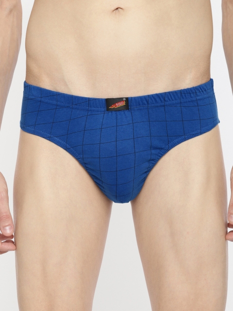 

SOLO Men Blue & Black Checks Inner Elastic Cotton Ultra Soft Modern Stretch Brief