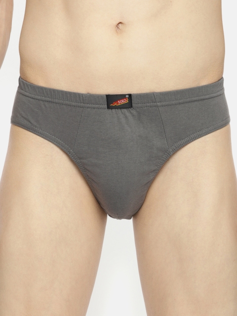 

SOLO Men Grey Solid Briefs