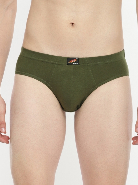 

SOLO Men Olive Green Solid Briefs