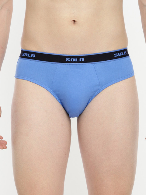 

SOLO Men Blue Solid Brief