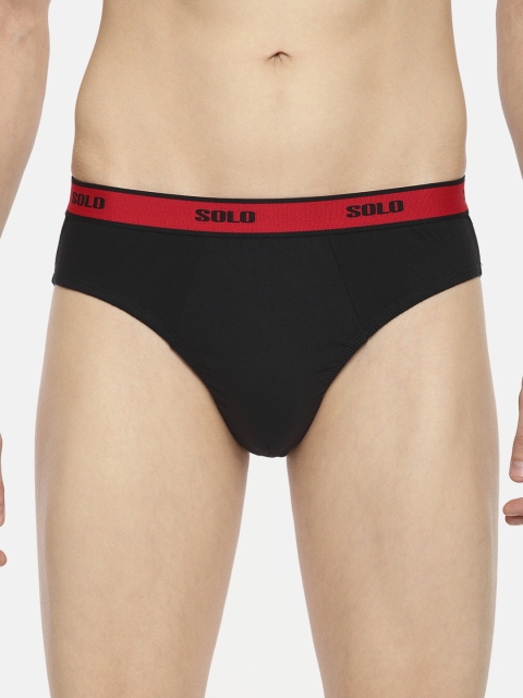 

SOLO Men Black & Red Solid Briefs