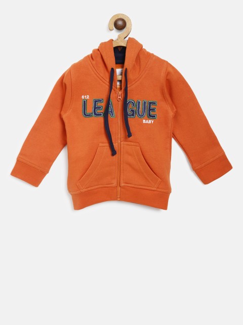 

612 league Boys Orange Applique Detail Hooded Sweatshirt