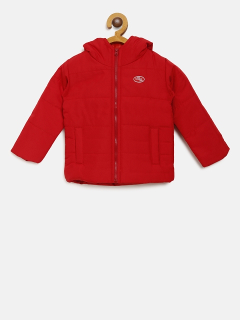 

612 league Boys Red Solid Hooded Padded Jacket