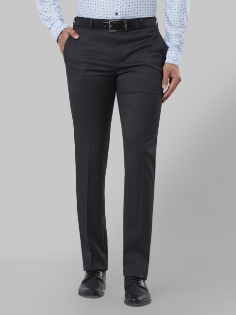 

Raymond Men Black Slim Fit Solid Formal Trousers