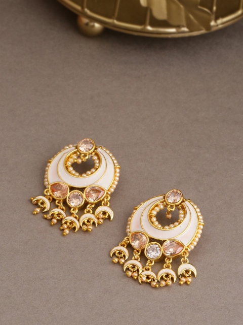 

Voylla Gold-Toned & White Classic Chandbalis