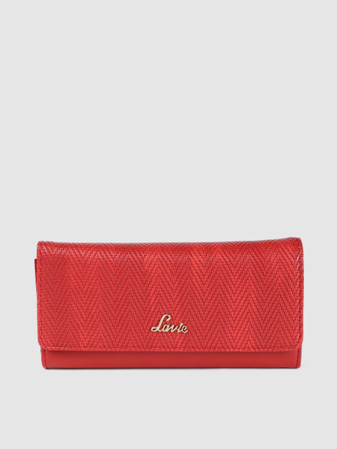 

Lavie Women Red Solid Three Fold Wallet