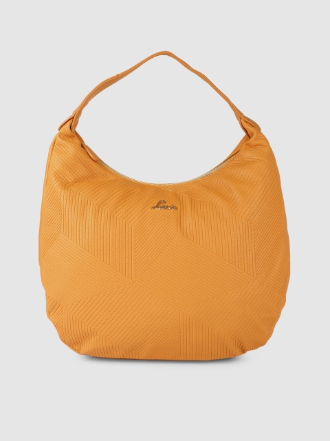 

Lavie Yellow Textured Hobo Bag