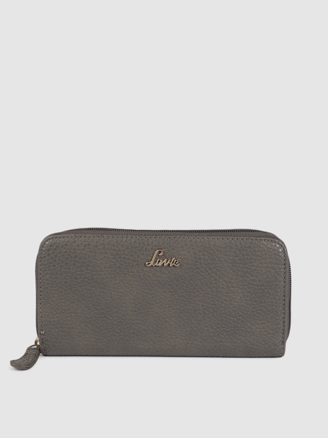 

Lavie Women Grey Solid Zip Around Wallet
