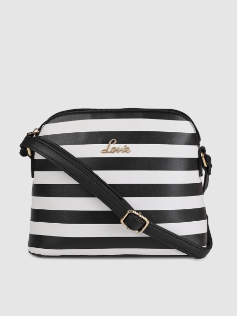 

Lavie Black & White Striped Sling Bag