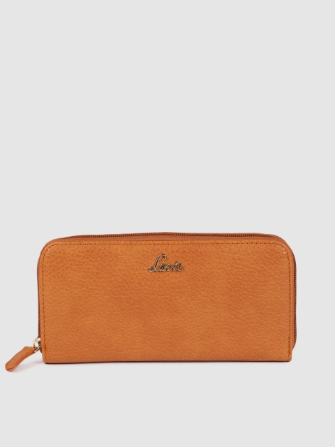 

Lavie Women Tan Brown Solid Zip Around Wallet