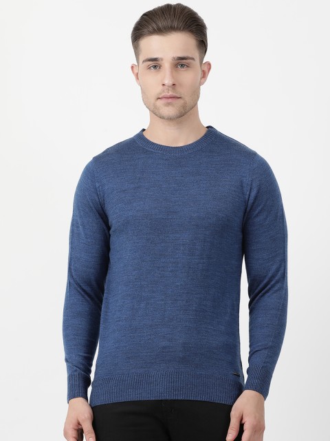 

Monte Carlo Men Blue Solid Pullover Sweater