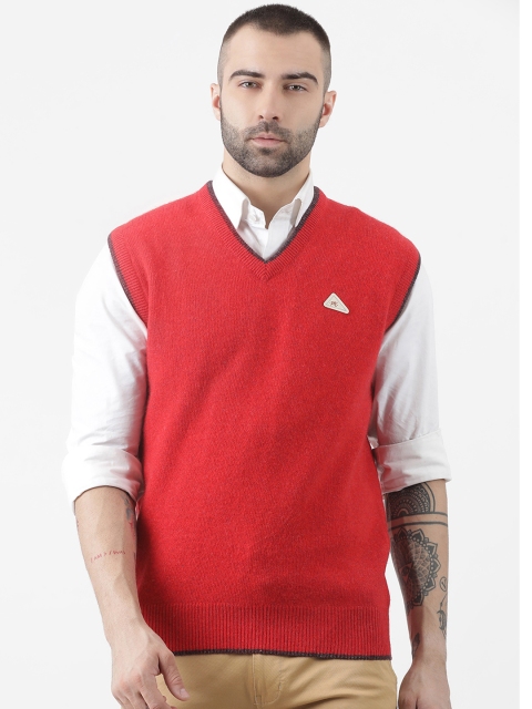 

Monte Carlo Men Red Solid Sweater Vest